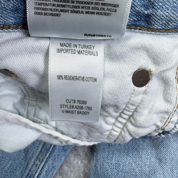 AGOLDE Los Angeles V Waist Baggy Jeans Light Wash Denim Button Fly Size 28 - Picture 6 of 11